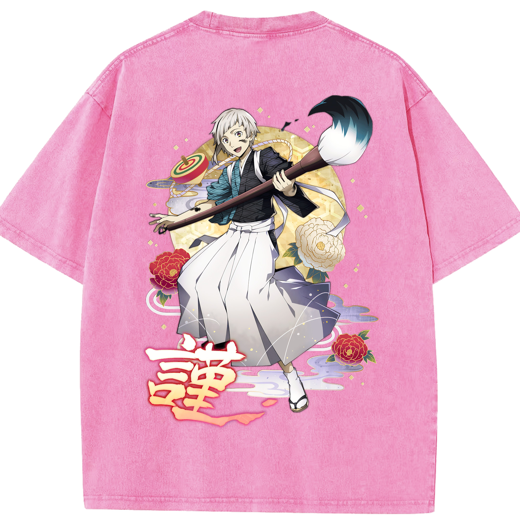 （画像用） 文豪ストレイドッグス Bungo Stray Dogs 綿100% ヴィンテージ風 半袖Tシャツ（背面プリント）